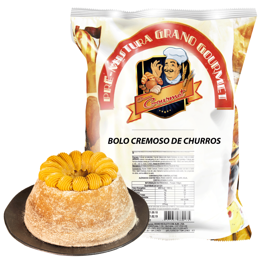 Bolo Cremoso de Churros - Pacote 5kg