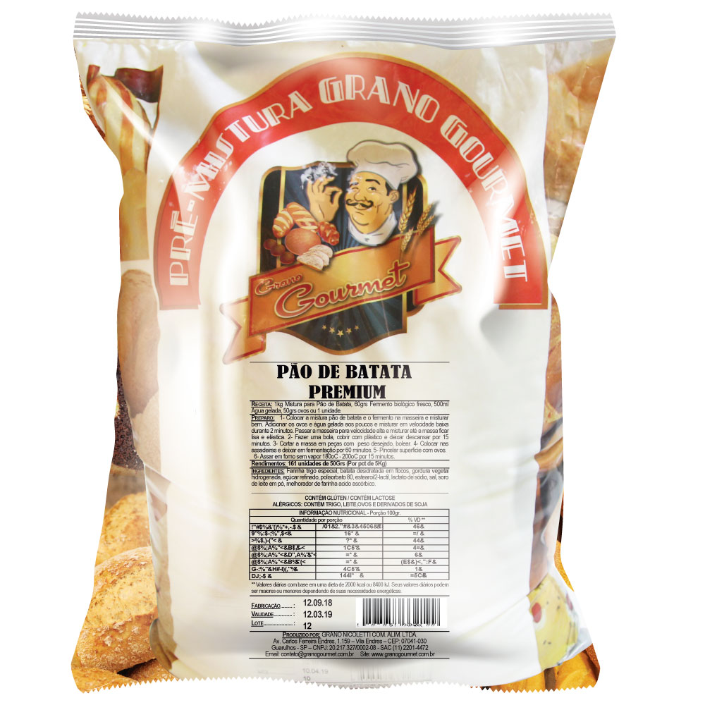 Pão de Batata Premium - Pacote 5kg