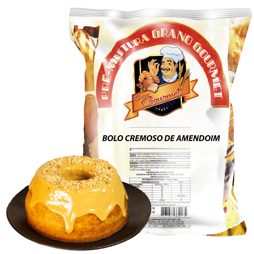 Bolo cremoso de amendoim - Pacote 5kg