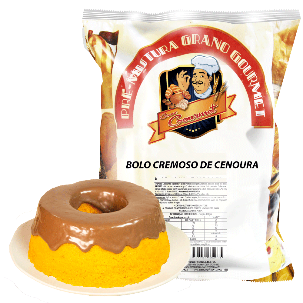 Bolo Cremoso de Cenoura - Pacote 5kg
