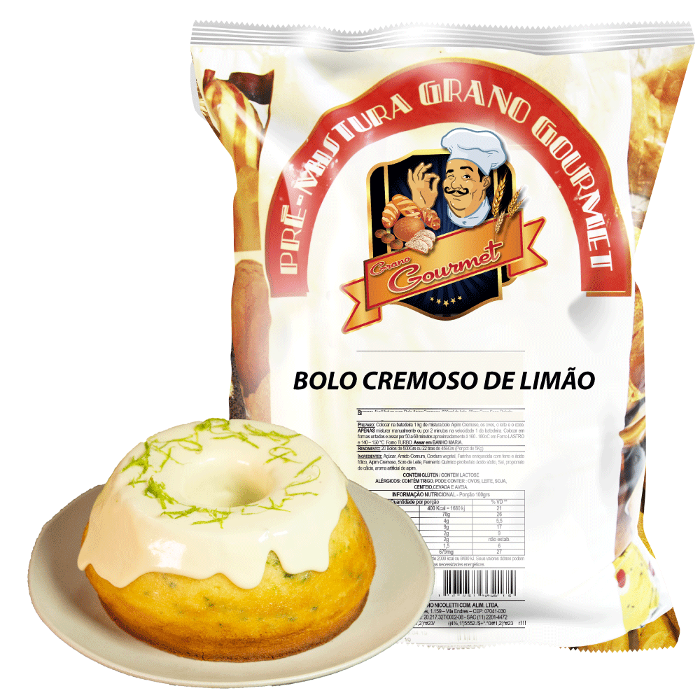 Bolo cremoso de Limão c/ raspas - 5kg