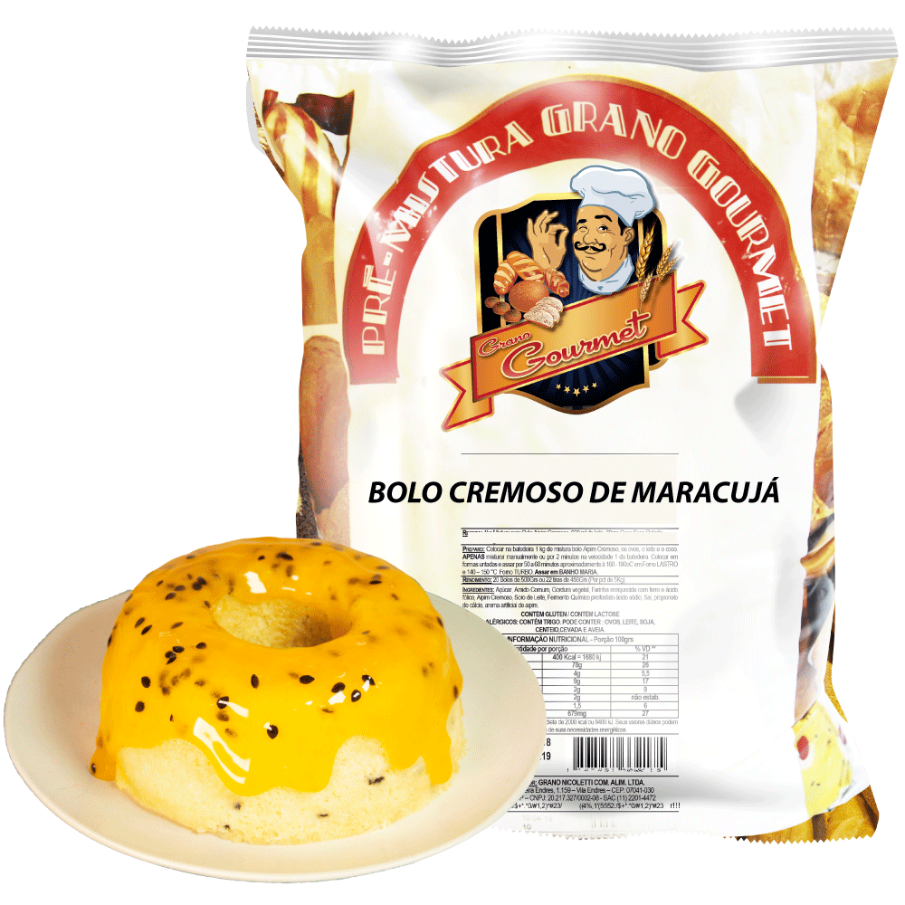 Bolo Cremoso de Maracujá - Pacote 5kg